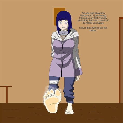 " After few minutes she got out of the bath, wrapped a towel around her body covering her breasts and private parts. . Hinata footjob
